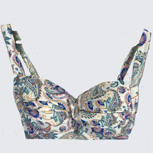 Brand New Nip Tuck Swim Multi-Coloured Floral Paisley Print Bikini Top